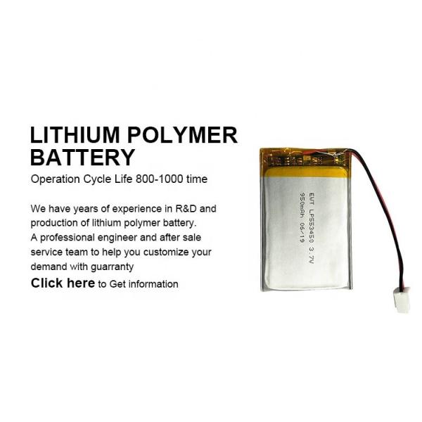 3.7v batterie au lithium polymère 950mah 1000mAh batterie LiPo cellule 583450 603450