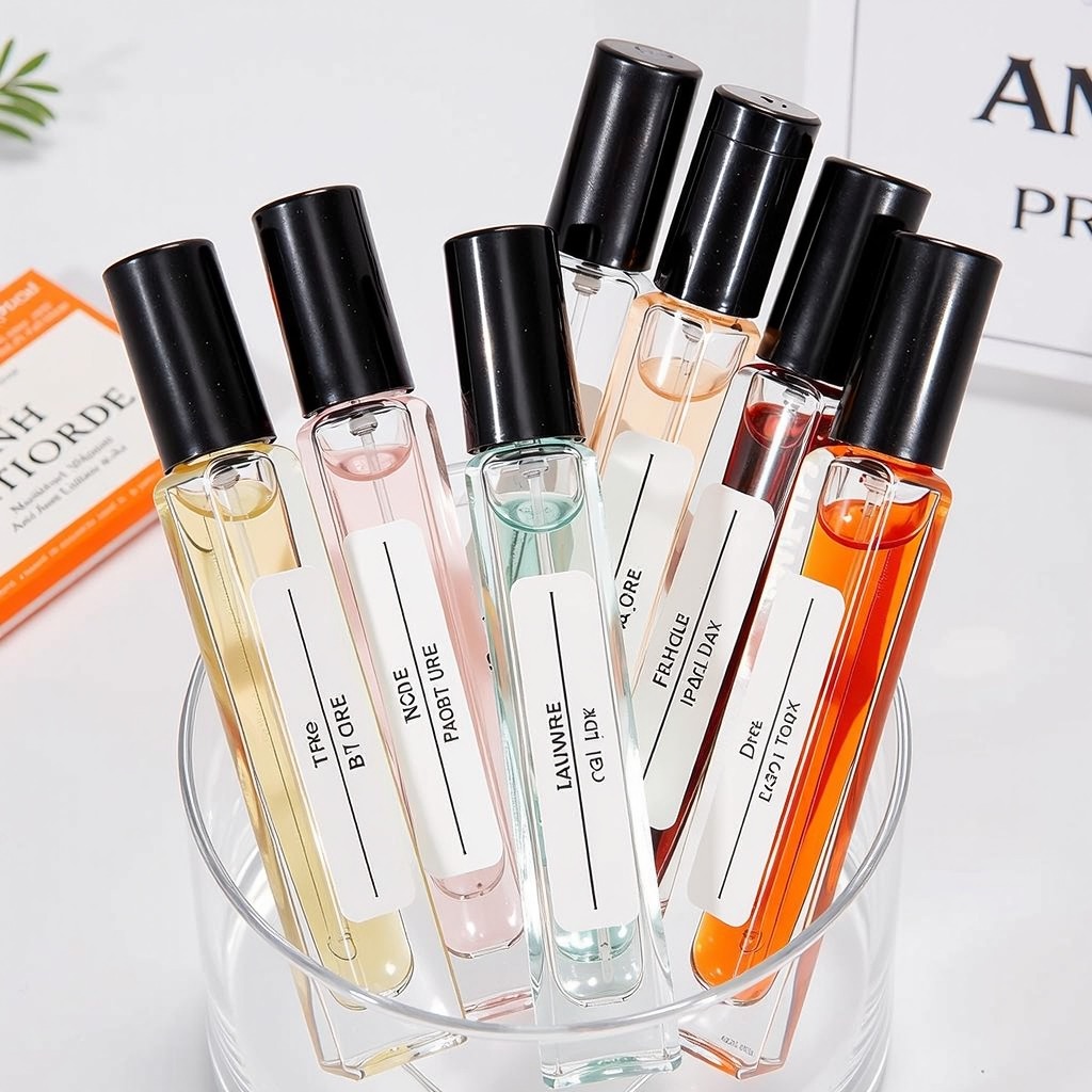 Custom 10ml Square Glass Perfume Spray Bottle With Multiple Printing Options