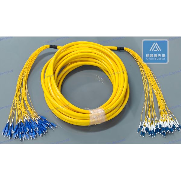 48 Cores Break Out Cable Assembly SM SC-LC-30M Fiber Patch Cord Yellow LSZH Patch Lead