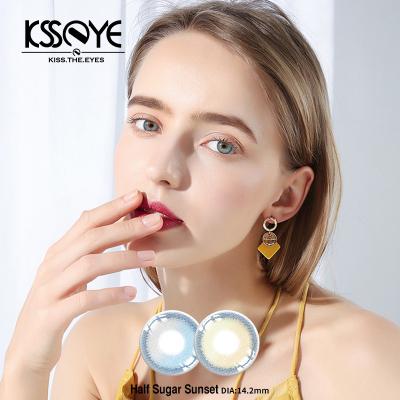 Lentes de contato do olho de KSSEYE meias Sugar Sunset Colour Grey Brown 14.2mm