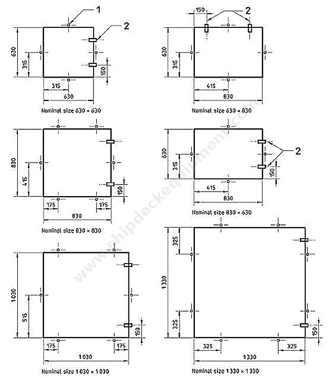 Small Weathertight Steel Hatch with Wing-Nut Closures | Storage and Dry Cargo Hold Access (ISO 5778)