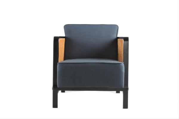 Linen Fabric Caned Back lounge Chairs Luxury Star Hotel Furniture