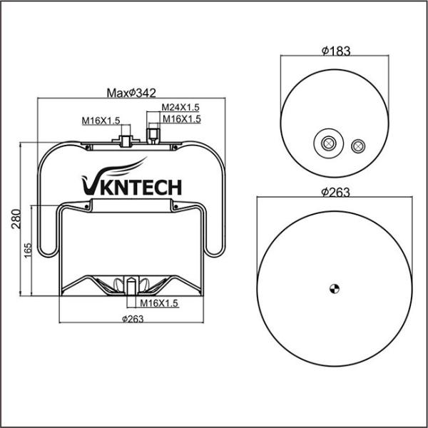 Весна воздуха Benz 942.320.22.21 Мерседес для тележки VKNTECH 1K4183 Actros MP2 Contitech 4183NP23