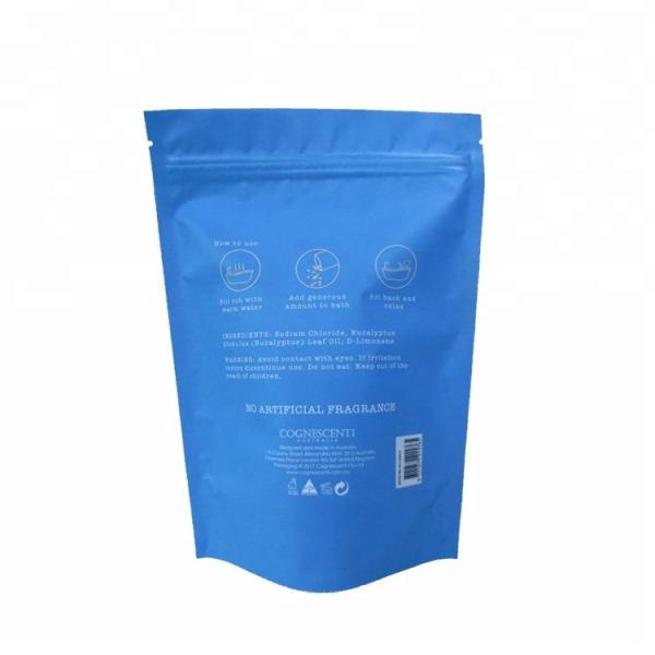 Matte blue resealable food packaging plastic zip lock bags  for storage stand up pouch zipper aluminum foil doypack