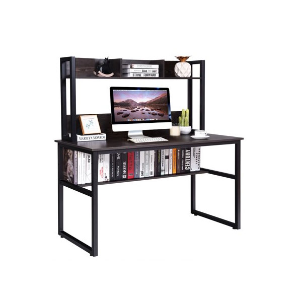 Commercial Furniture SOHO Modern Wood Desk with Bookshelf and Laptop Workingstation