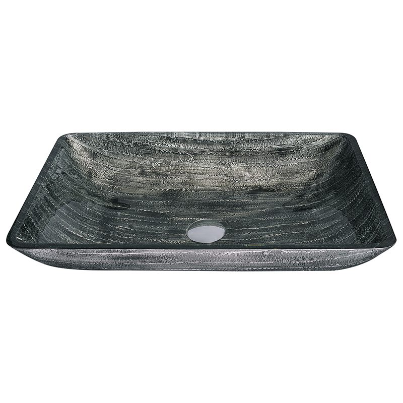 тазы мытья Bathroom 12mm шар раковины искусства 16,5 дюймов прямоугольный закаленный стеклянный
