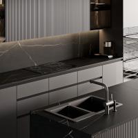 Armoire de cuisine en bois laqué Armoires de cuisine de design moderne pour la maison