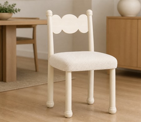 Scalloped Back Solid Wood Upholstered Dining Chair CYC-077