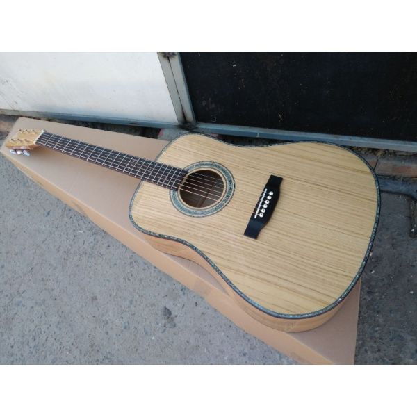 AAAA handmade all Solid OKA guitar dreadnought body guitar imported wood soundhole EQ D acoustic electric guitar