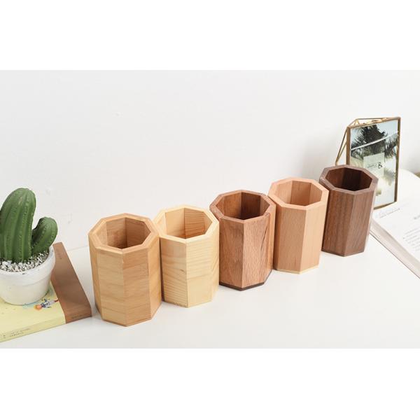 Вазы карандаша ODM OEM держатель ручки твердой деревянной настольный для школы