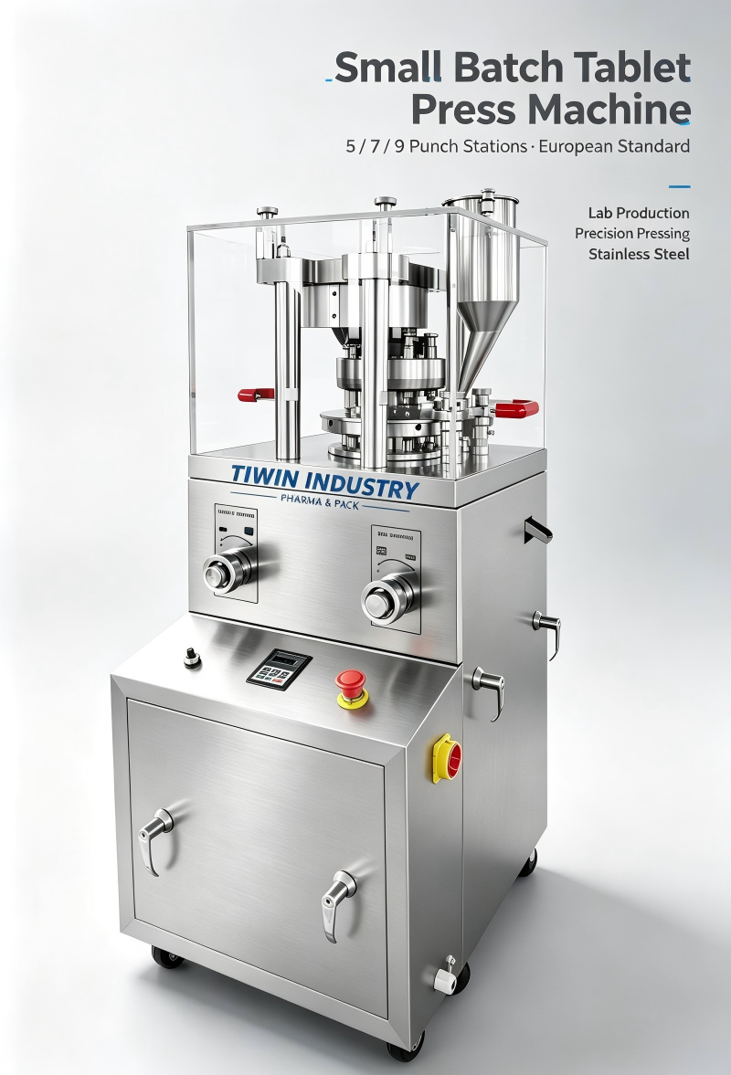 EU Tablet Compression Machine Punch Die Small Rotary Tablet Press 60kN 5 Station