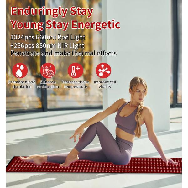 Fitkang125W Черный инфракрасный красный свет терапии Мат для снижения жировых отложений всего тела в черном дизайне