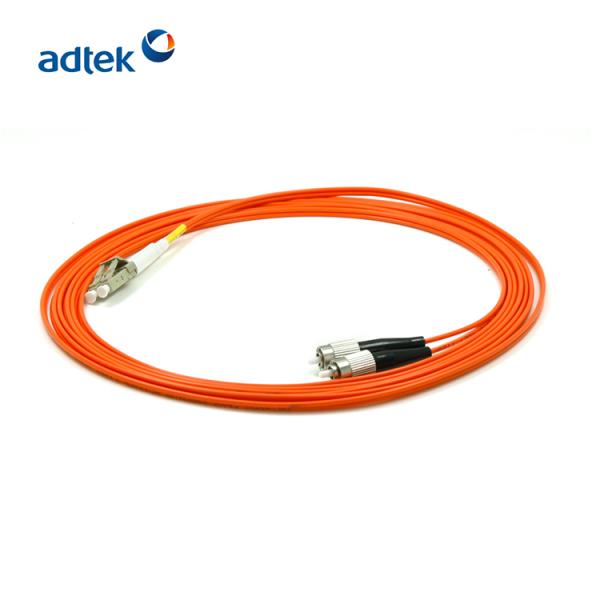 Flat 0.9mm 2.0mm 3.0mm OM2 Fiber Optic Jumper Cable Orange Color