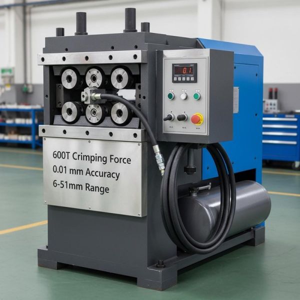 600T Crimping Force Rubber Hose Crimping Machine with 0.01 mm Accuracy and 6-51mm Range for Hydraulic Hose Crimper