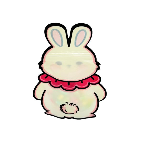 Custom Lovely Rabbit Die-cutting Shape Stand Up Window Pouch Bags with Zipper for Children Snacks Food Packaging