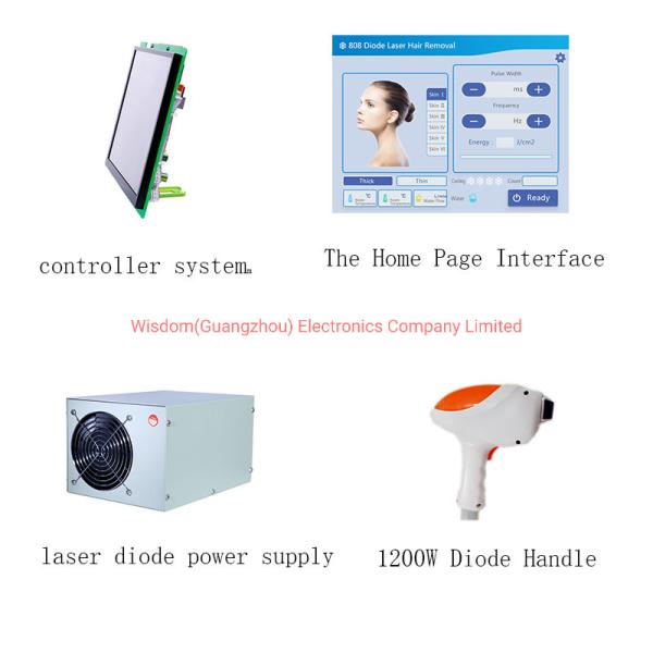Control System IPL Spare Parts Diode Power Supply 1200W 808nm Hair Removal Handle