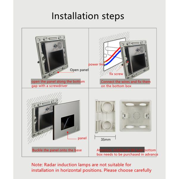 Sensor Control LED Wall Light for Indoor/Outdoor Stairway 3000K/4000K Color Temperature