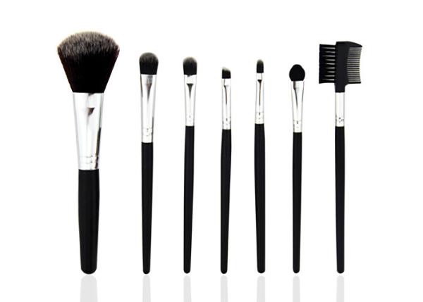 Goat Hair Travel Makeup Brush Set With Pink Pu Bag , Face Makeup Brushes