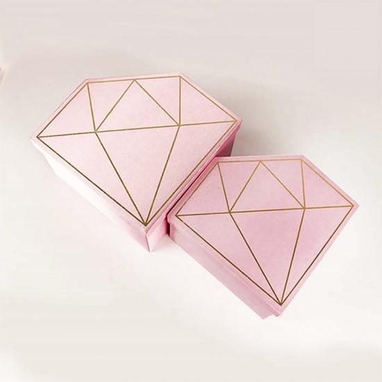 FSC Custom Printed Diamond Flower Box Gold Hot Stamping Diamond Rose Box