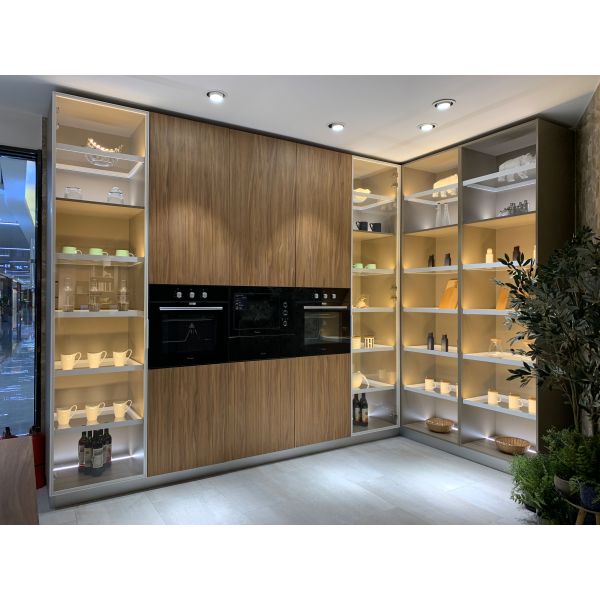 Ready to Ship Modern Kitchen Cabinet with Aluminium Frame and Glass Door for Kitchen Furniture