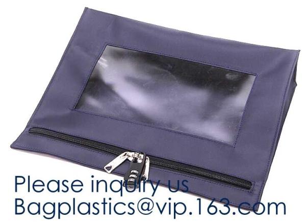 Waterproof Oxford Medicine Safety Bag with Lock and Keys Locking Bank Deposit Bag,Money Bank Bag Zipper Leather Cash Dep