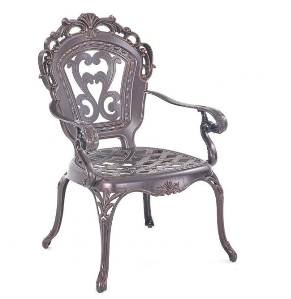 Water Proof Villa Round Patio Dining Set Garden Cast Aluminum BBQ Table and 6 Chairs