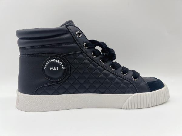 Genuine Leather Athletic Sports Shoes High Top Ladies Black With Ykk Metal Zipper