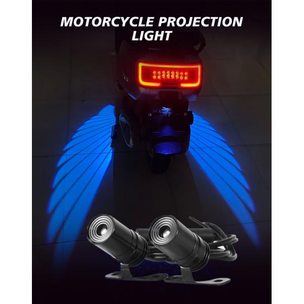 Cool Angel Wing Blue White Red Color Motorcycle Projector Lights
