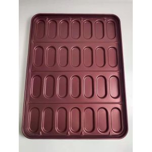 Casserole de cuisson de moule de l'acier 28 de la cavité 670x511.2x40.4mm de petit pain en aluminium de hot-dog