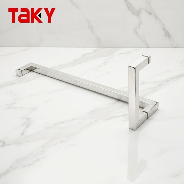 Stainless Steel Square Pull Handle Towel Bar Shower Door Glass Door Handle
