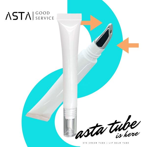 High-grade OEM Thin 15ml 20ml Eye Gel Cream Tube Cosmetic Packaging With Metal Roller Massage Applicator