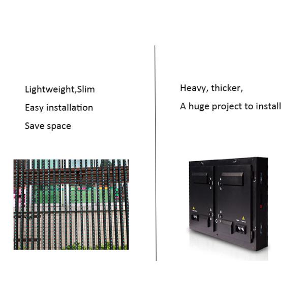 Light weight easy installation see-through Led Curtain Display with Meanwell Power supply