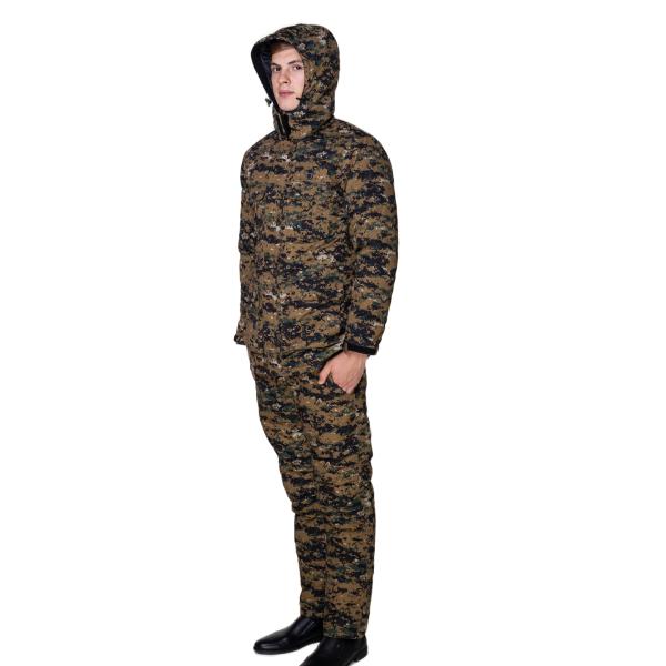 Embossed Printing and Knitted Design Men's Outdoor USB Jacket for Winter Activities