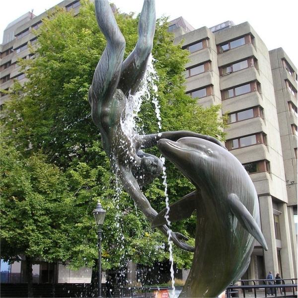 Custom European Large Size Brass Bronze Fountain Metal Waterfall Fountains Statue Sculpture With Exquisite Craftsmanship