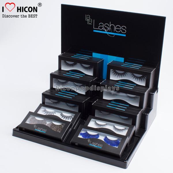 Acrylic Cosmetic Organizers 2 - Layer Eyelash Display Rack For Cosmetic Store