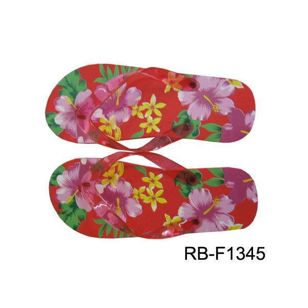 V strap full color printed  Women Flip flops  thongs slipers manufacturers