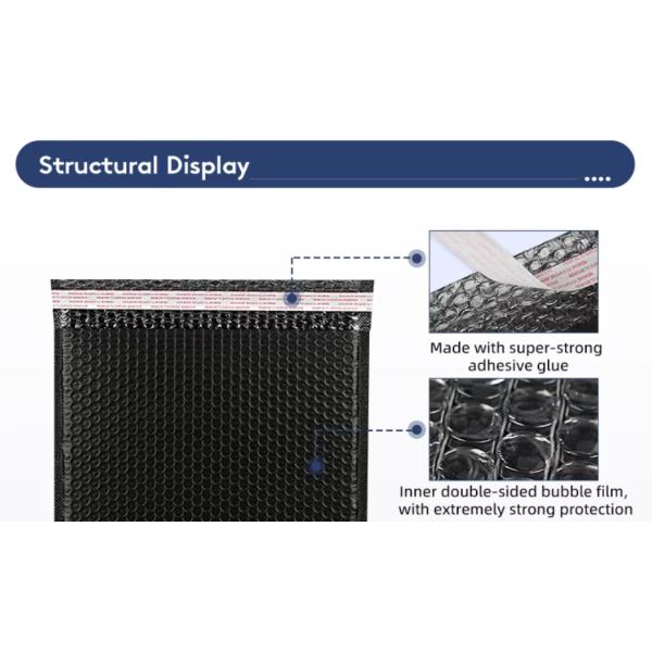 Black Matte Self-Sealing Poly Bubble Transport Mailing Bag For Business Bubble Mail