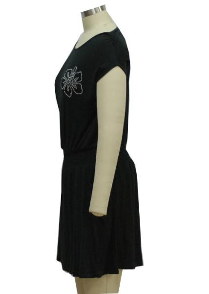 T Shirt Type Printed Women'S Casual Dresses / Casual Sporty Dresses Smocking Waistband