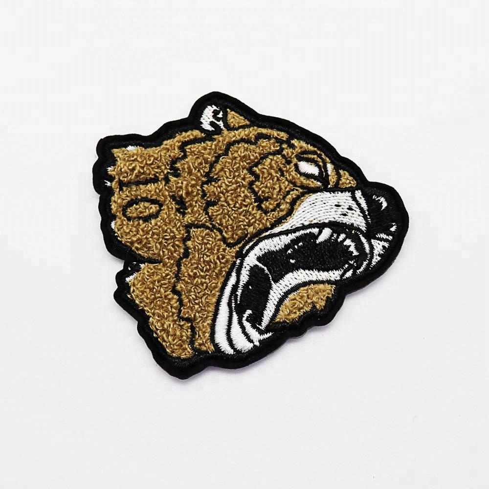Custom Chenille Patch on With Tiger Logo Embroidery Patch Custom Embroidery