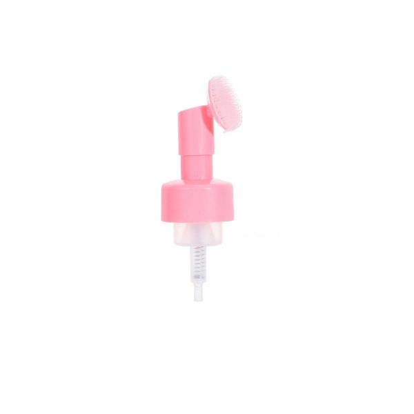 42/43mm Foam Pump with Silicone Brush for Facial Cleansing - Leak-Proof Cosmetic Pump Dispenser