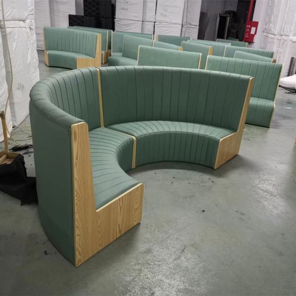 Custom Made Banquette Seating Furniture PU Restaurant Booth Seating Soft Sofa Bench