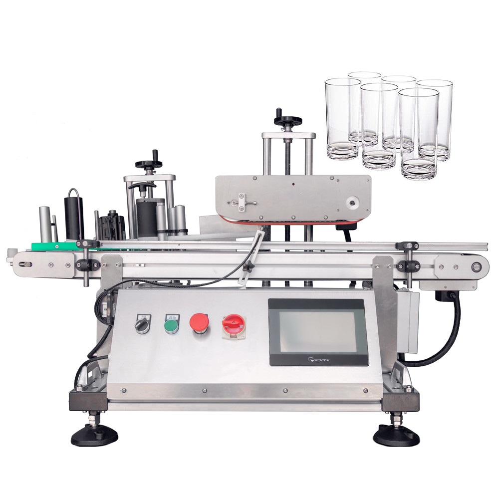 Машина для прикрепления этикеток круглой бутылки YM400 Benchtop автоматическая для варенья