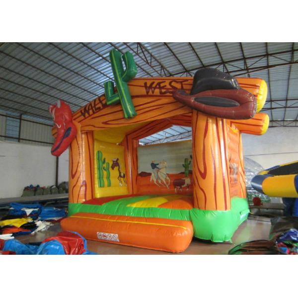 Wild West Big Bounce House Customized , Digital Painting Huge Bounce House