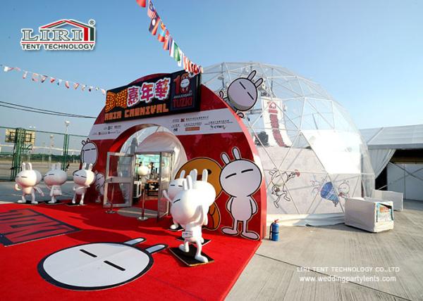 barracas superiores para o carnaval exterior, barraca da abóbada Geodesic do espaço livre do diâmetro de 14m da abóbada do PVC