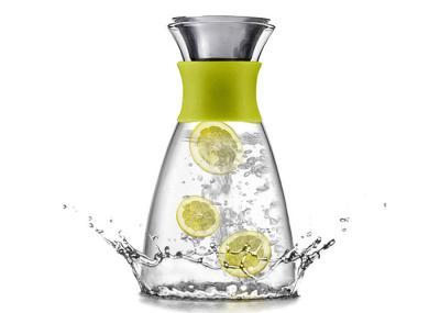 Heat Resistant Pyrex Clear Glass Water Pitcher , Glass Fruit Infusion Pitcher