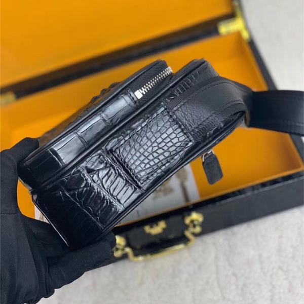 Authentic Crocodile Leather Men's Messenger Bag Small ZIP Flap Purse Genuine Alligator Skin Male Cross Shoulder Bag