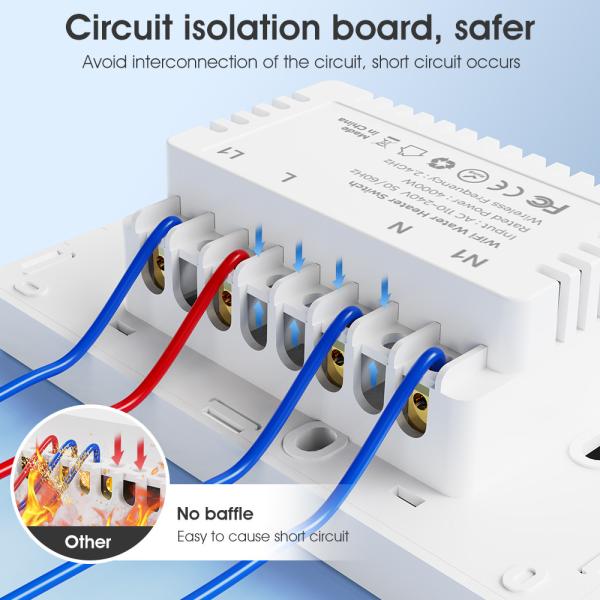 Wifi Water Heater switch Type c Timing Voice App Alexa Google Home Tuya Smart Home Wireless Boiler US Switch 20A