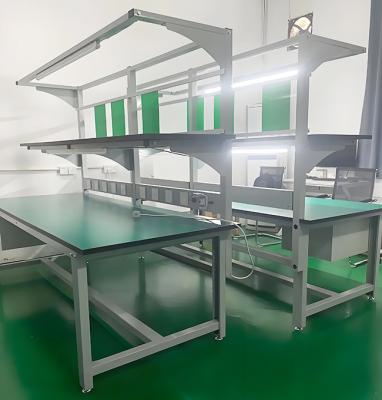 Industrial ESD Workbench With Monitor Mount Technical Documentation Station