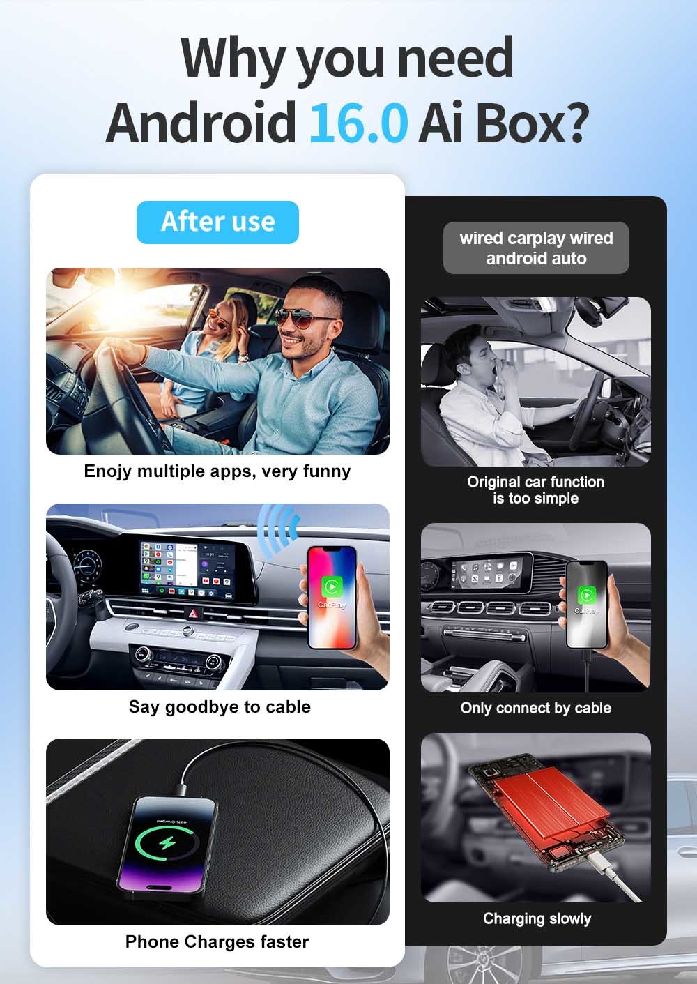 WiFi Car Ai Box audi a5 carplay Android 13 Qualcomm 8 Core 4G+64GB