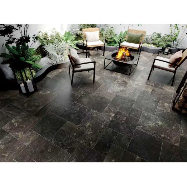 Black Gold Brick Limestone Garden Tiles Easy Cleaning And Maintenance Customizable